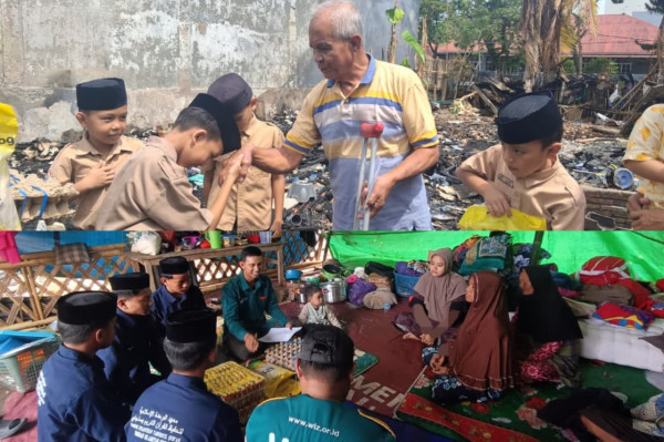 SDIT dan SMAIT Wahdah Kompak Salurkan Bantuan Korban Kebakaran Melalui WIZ
